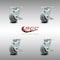 Service Caster 5 Inch SS Thermoplastic Rubber Swivel Caster Set with Roller Bearings and Brakes SCC-SS30S520-TPRRD-TLB-4 - alternate 3